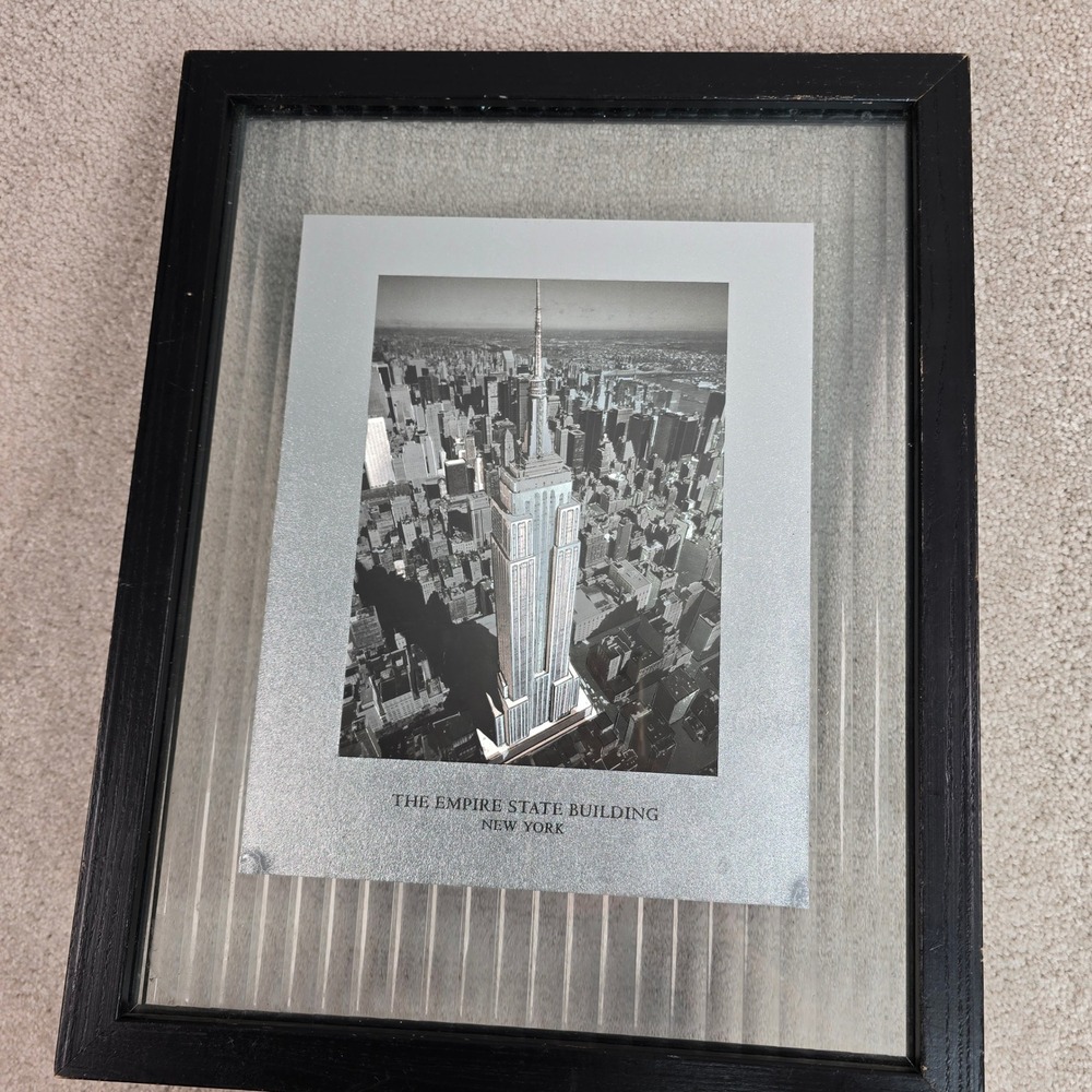 Empire State Building NY Dufex Foil Print Framed Art HomeStudio Wood Frame 12x15